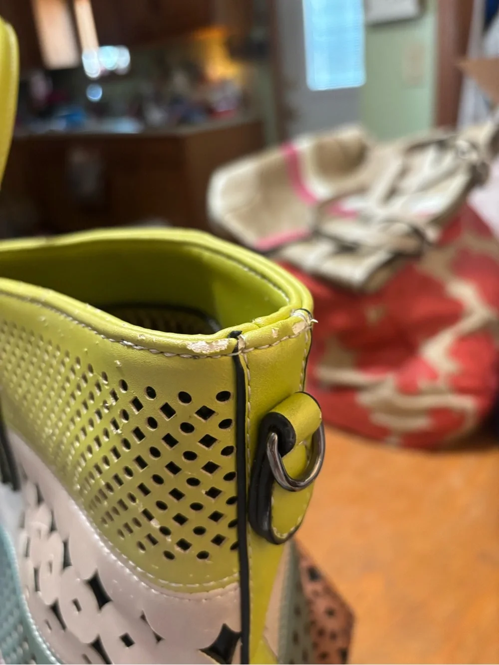Multicolor Laser-Cut Tote Bag with Top Handles